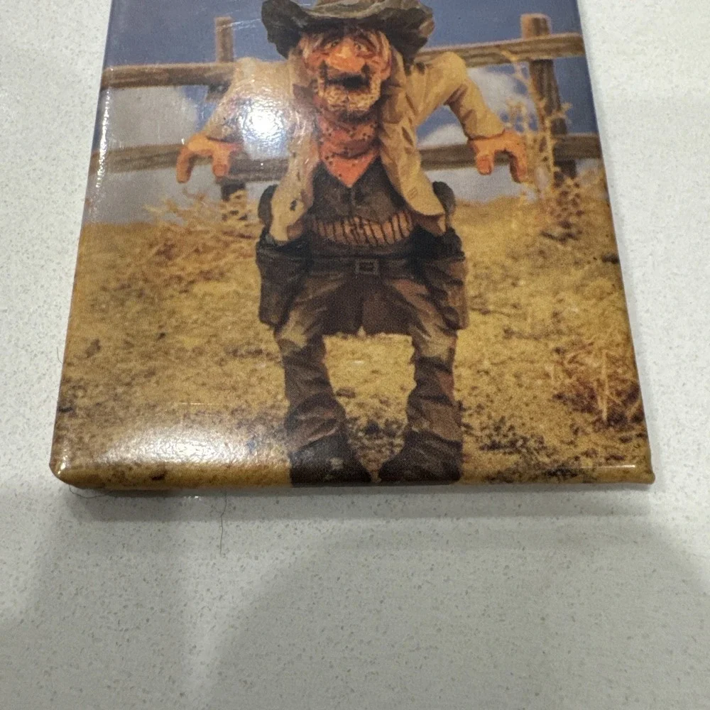 Vintage Cowboy Old Man Refrigerator Magnet With Saying Chris Hammock 1990